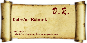 Debnár Róbert névjegykártya