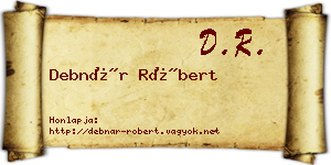 Debnár Róbert névjegykártya