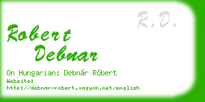 robert debnar business card
